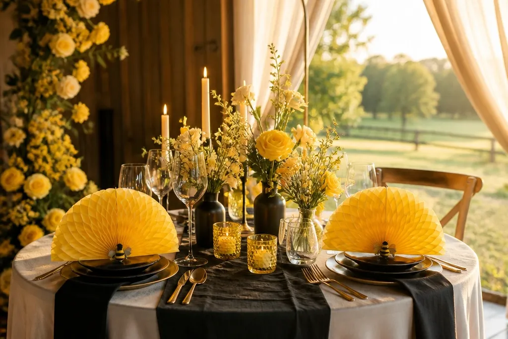 Aesthetic Bride to Bee Decoration Ideas With Sweet Yellow Details