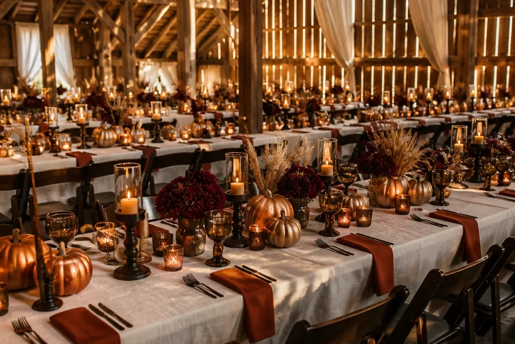 20 Autumn Wedding Table Decorations for a Gorgeous Reception