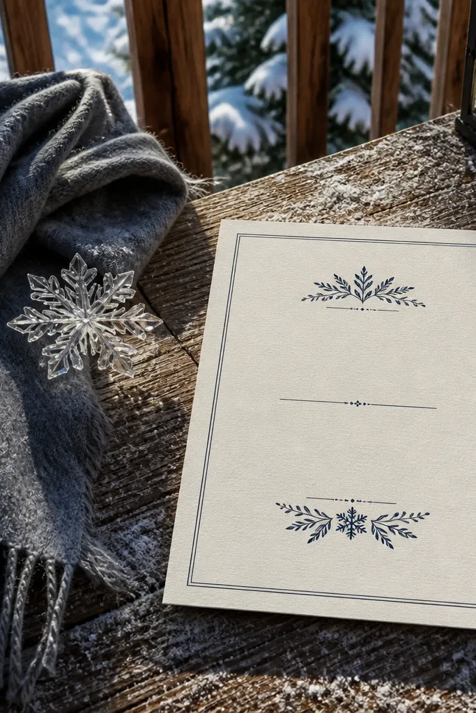 Deep navy ink invite with January header and grid layout for time and RSVP