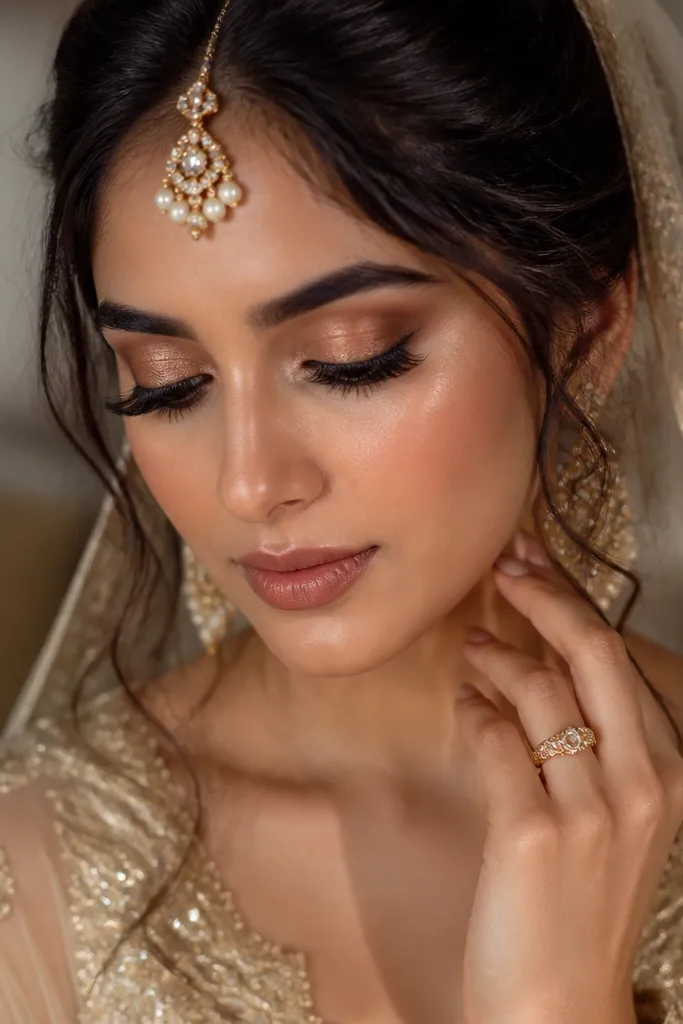 Matte toffee lid with a light bronze shimmer on top and thin brown wing
