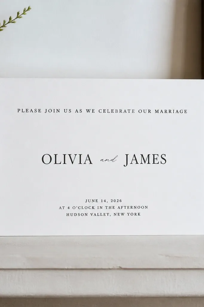 Long typographic line across the top with names and date spaced below