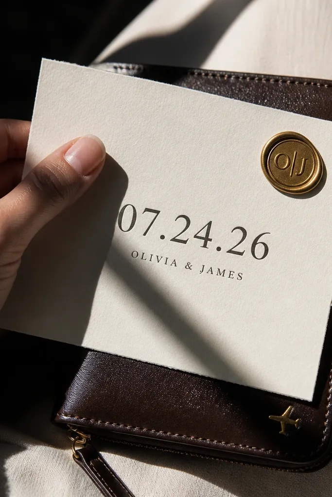 Monogram stamp in a corner with a large date centered
