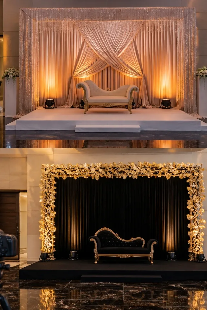 Best Backdrop Style Royal Wedding Stage Decor vs