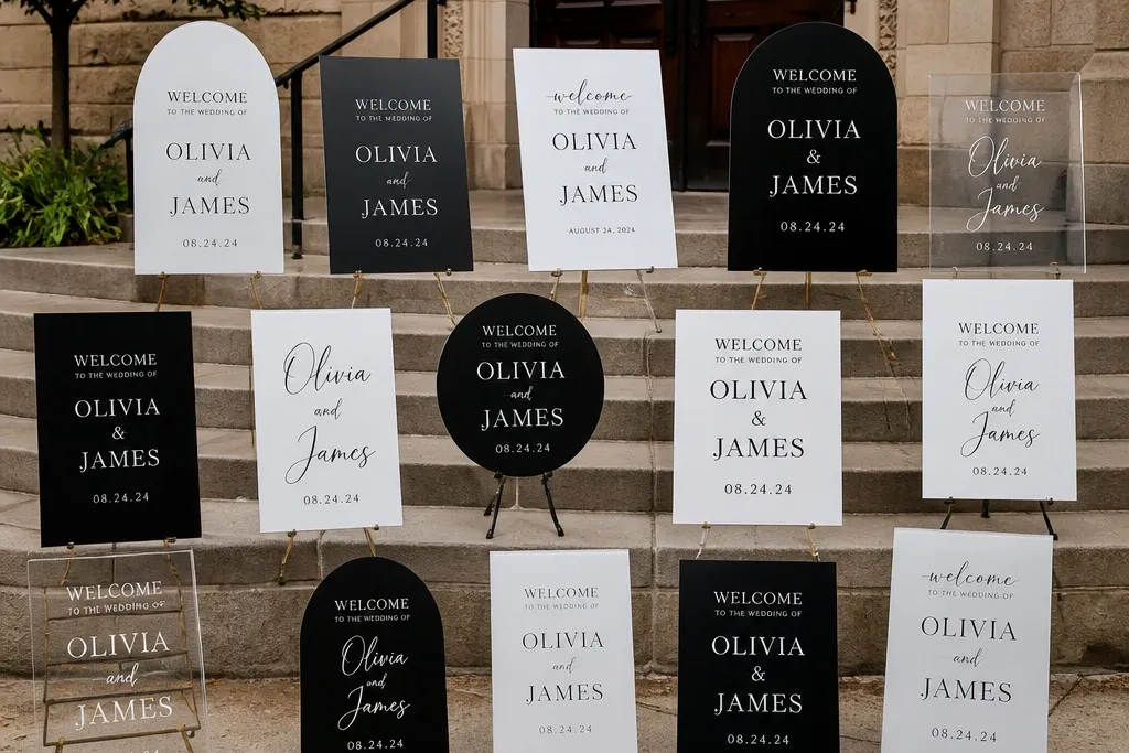 15 Black And White Wedding Welcome Signs Compared for Style