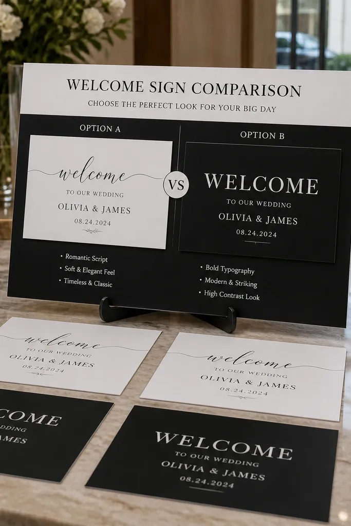 15 Black And White Wedding Welcome Signs Compared for Style