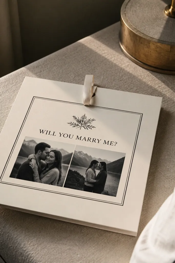 A cream card with a black-and-white strip and a centered bridesmaid ask.