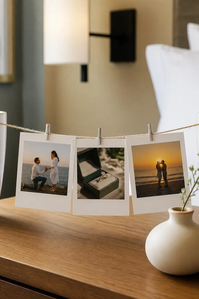 Mini clip line with several printed cards clipped to twine