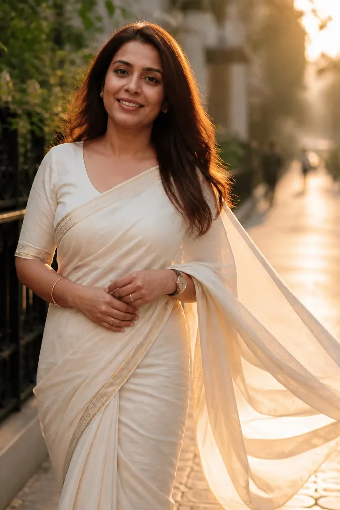 Light chiffon saree with a simple solid pallu and thin border