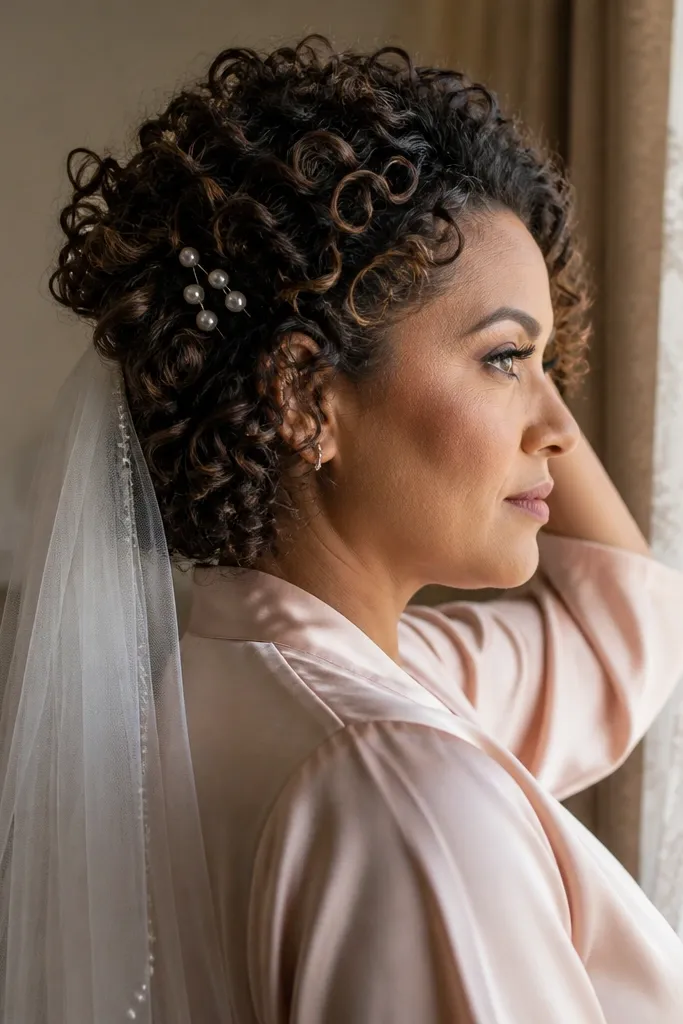 20 Curly Half-Up Wedding Hairstyles for Short Hair - Soft