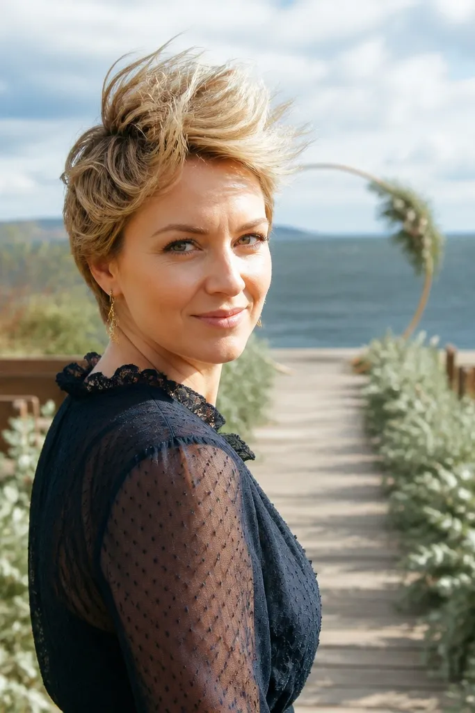 Textured pixie with lifted crown and soft tousled front