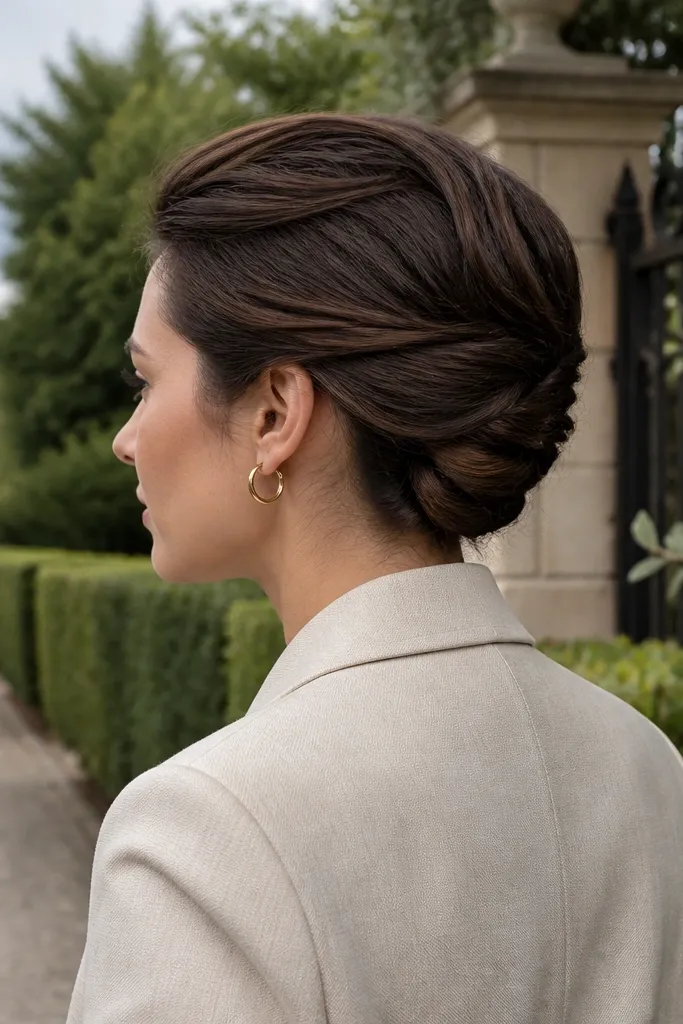 Short bob rolled and pinned at the back with soft lifted top