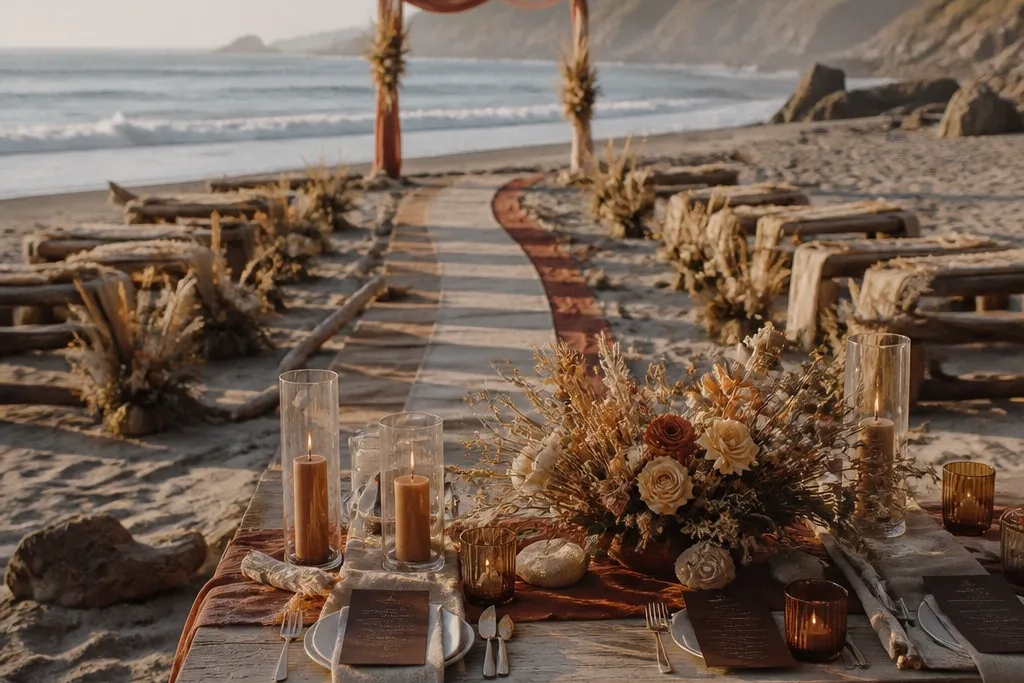 Weekend Plan for Fall Beach Wedding Colors