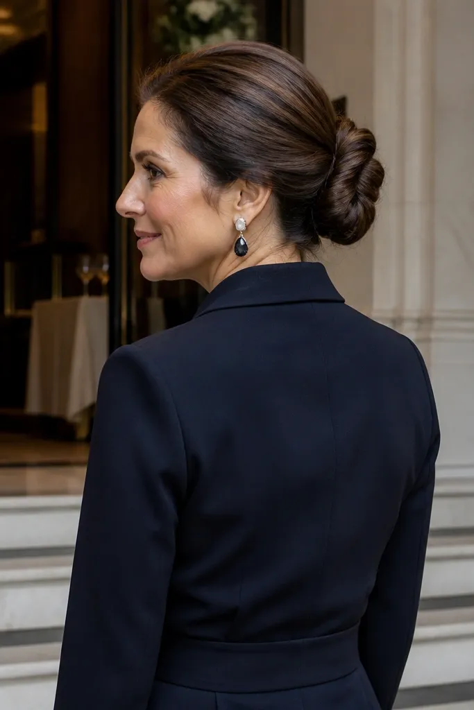 Rope twist bun with a deep side part and smooth front