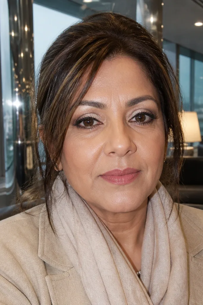 Double-layer black-brown liner with pearl shimmer lid and voluminous lashes