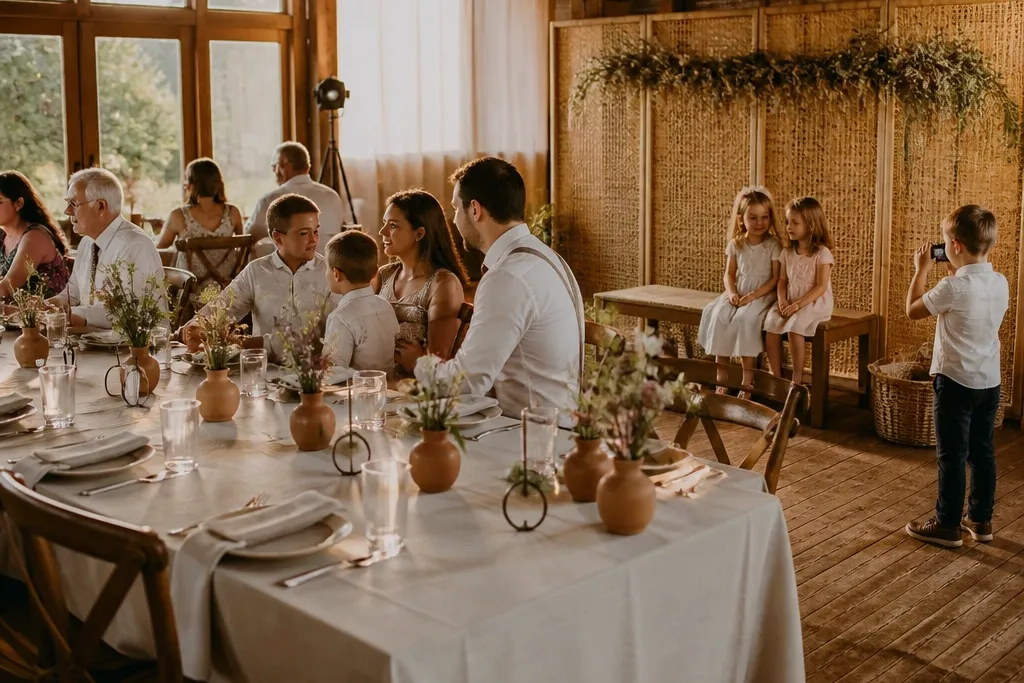Family Friendly Rustic Wedding Reception Decor