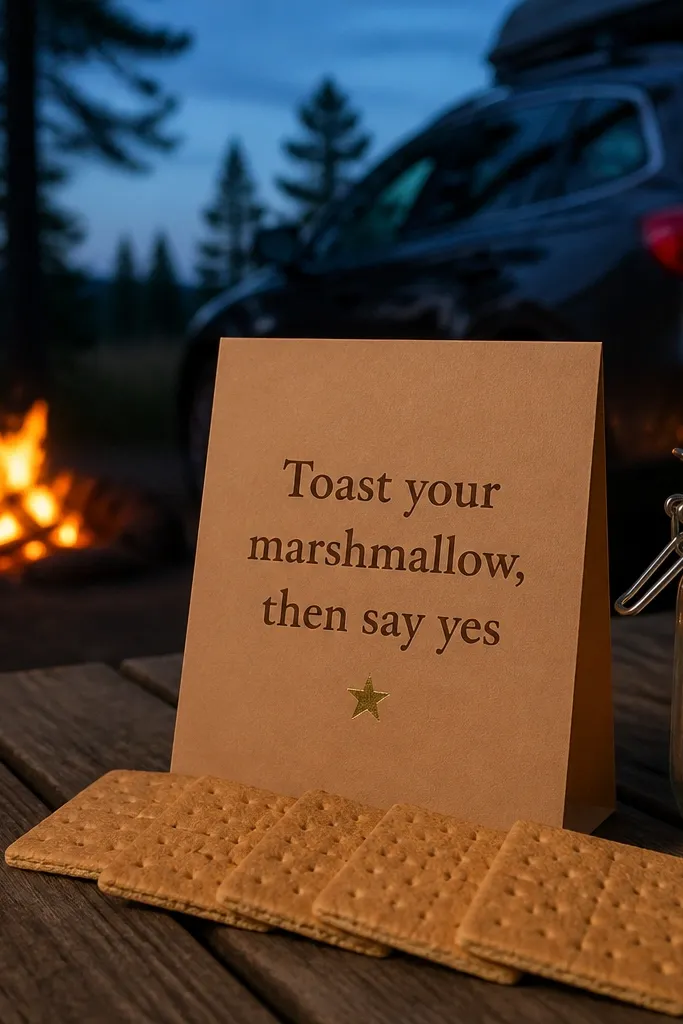 Light tan card with dark brown text about roasting for the yes