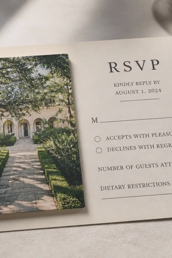 block on the left with right-side RSVP and event text