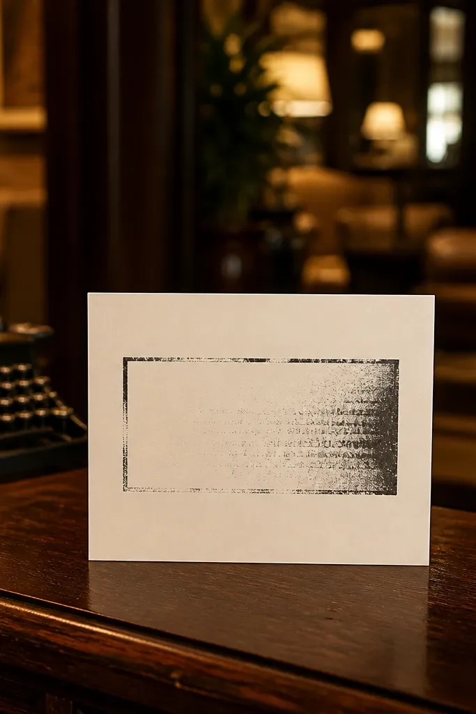 Cream background with black typewriter-style text and a slow ink fade