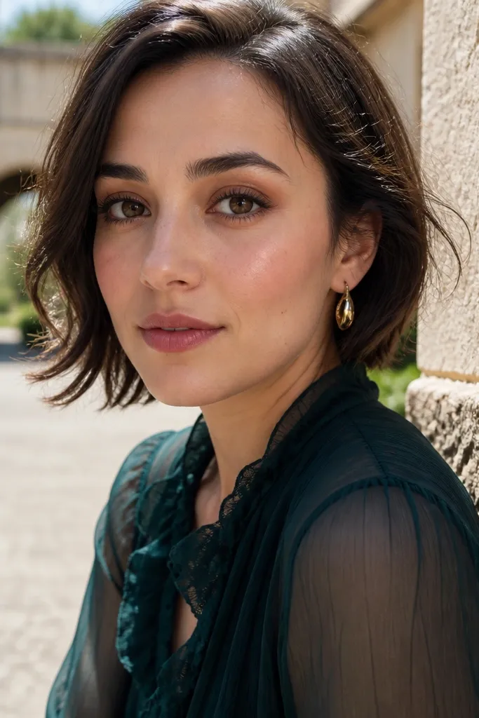 Warm bronze single-shadow look with stamped brown lash line