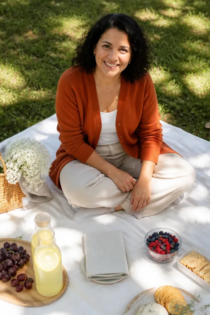 A picnic blanket with pastel snacks and a sign that says junior bridesmaid