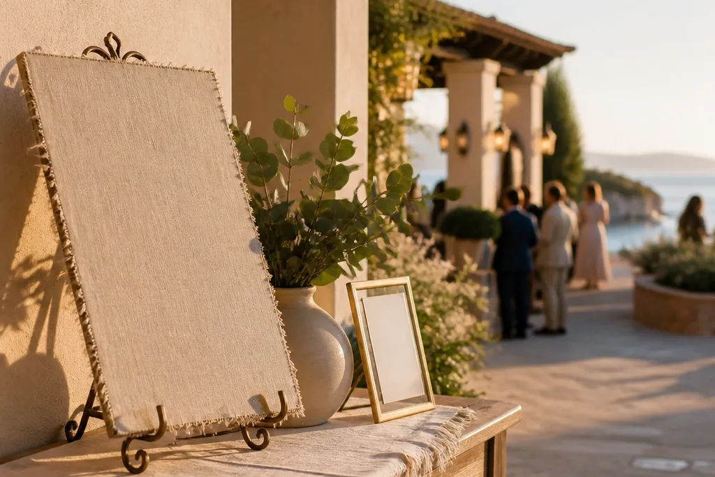 15 Linen Welcome Sign Wedding Ideas for an Elegant Entrance