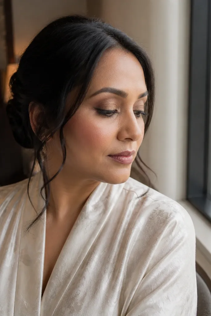 Caramel shimmer lid with espresso tightline and soft blended crease