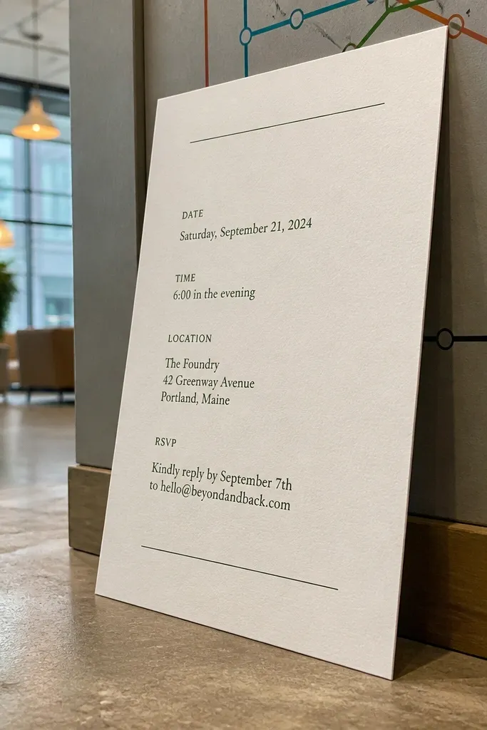 Light gray card with a single left-aligned column of text and lots of whitespace