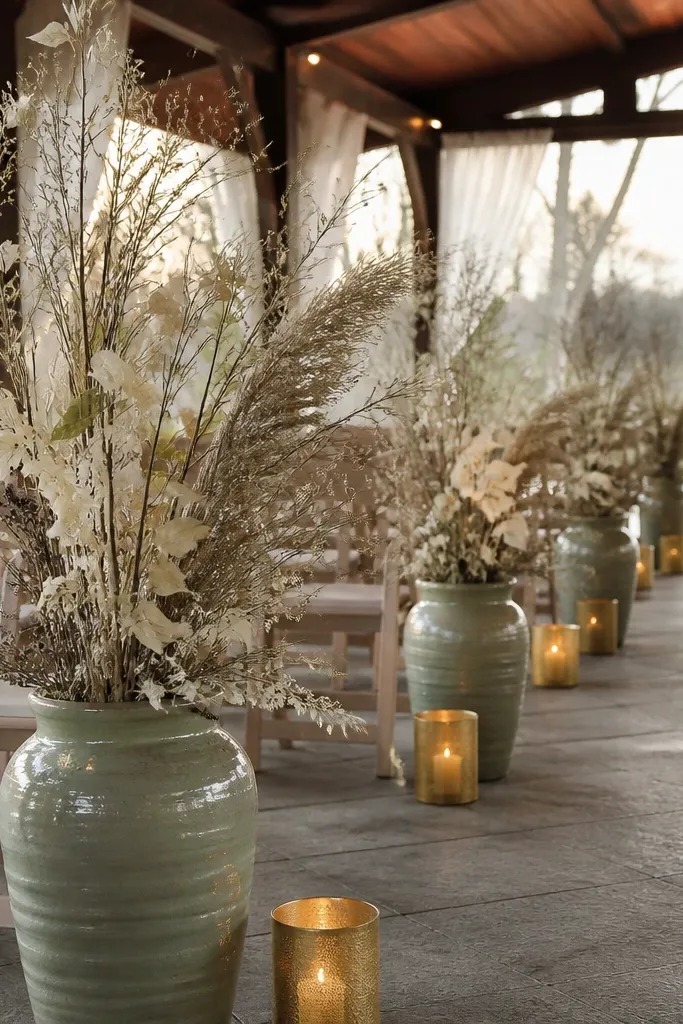 Sage green napkins with oat milk linens and soft gold table decor