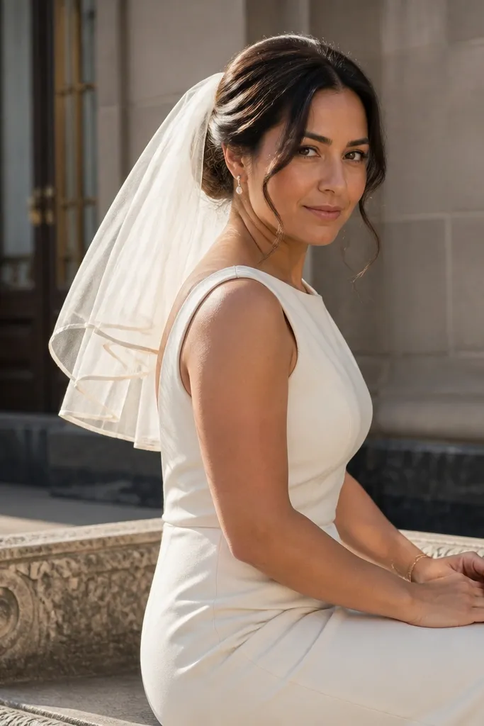 Loose low bun with a tucked finish and a smooth base knot