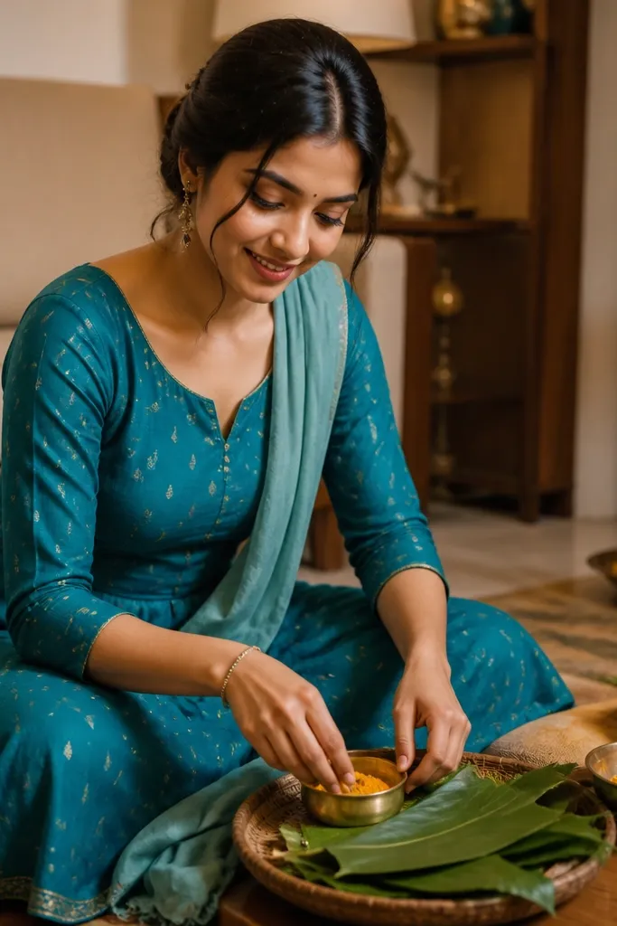 Teal A-line kurta with small gold dot embroidery and flared cuffs