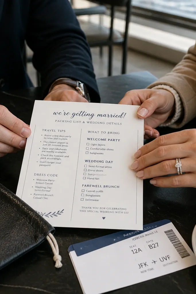 Packing List Wedding Invitation Templates for Destination Guests