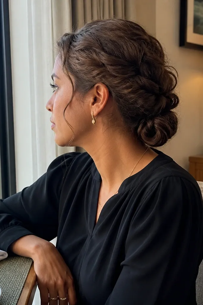 A braid with small bubble segments ending in a pinned low tuck