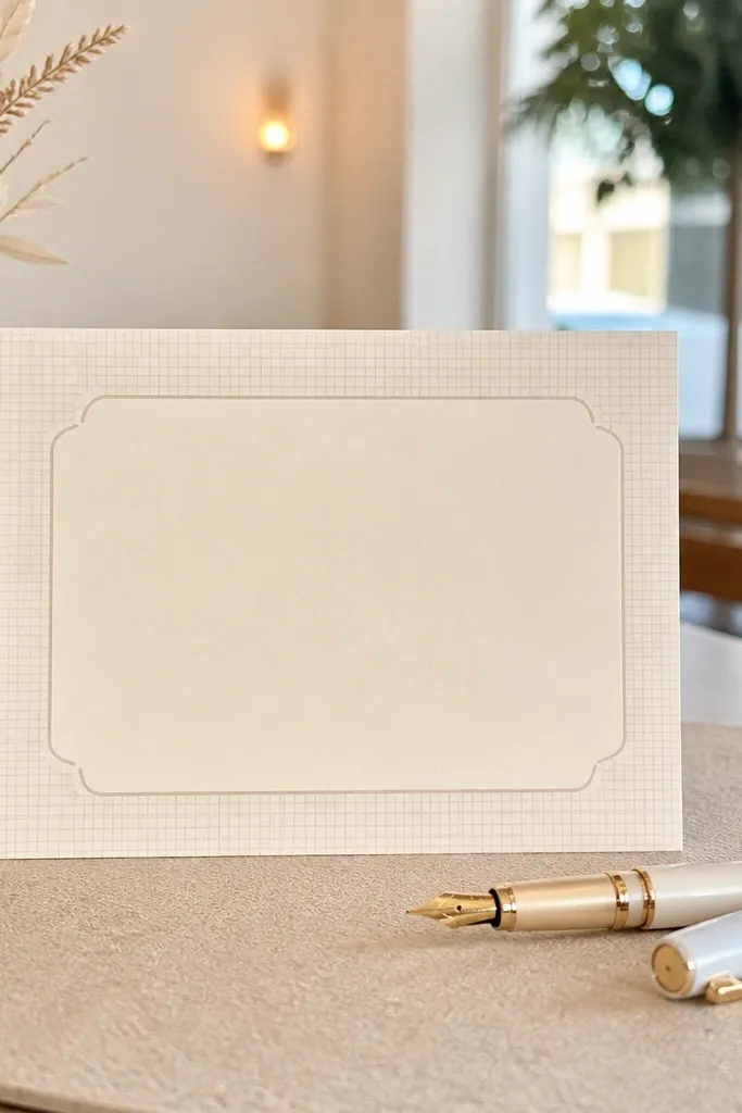 Warm cream background with faint gray grid lines and rounded corner framing.