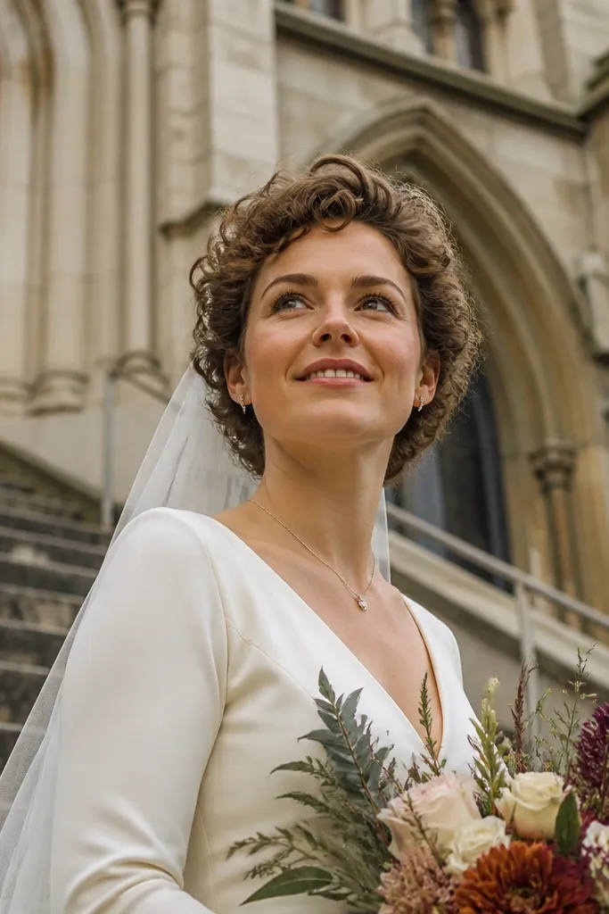 Pixie with gentle curls and lifted crown volume
