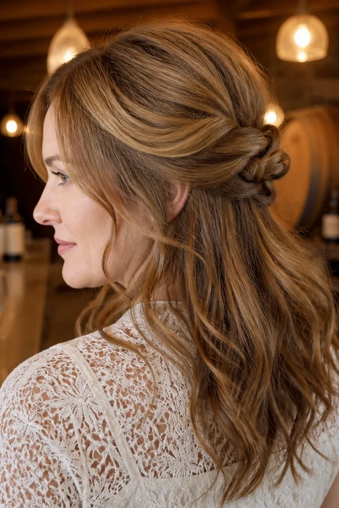 Rope twist pinned at the back with wrapped strands