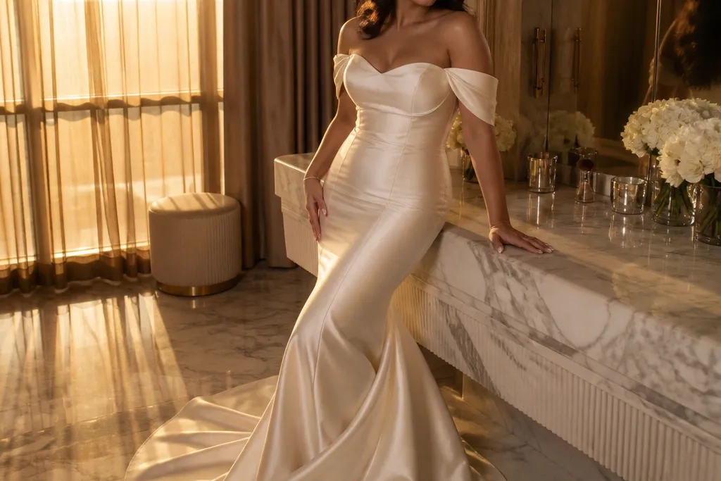 High End Details in Silk Mermaid Wedding Dresses