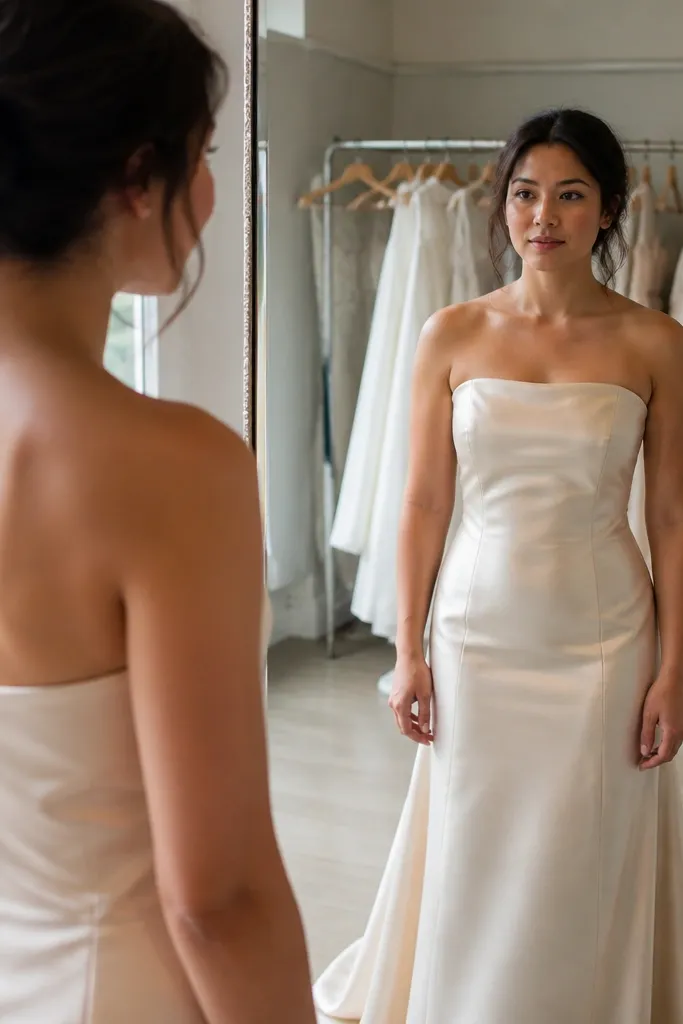 Beginner-Friendly Strapless Silk Wedding Dresses