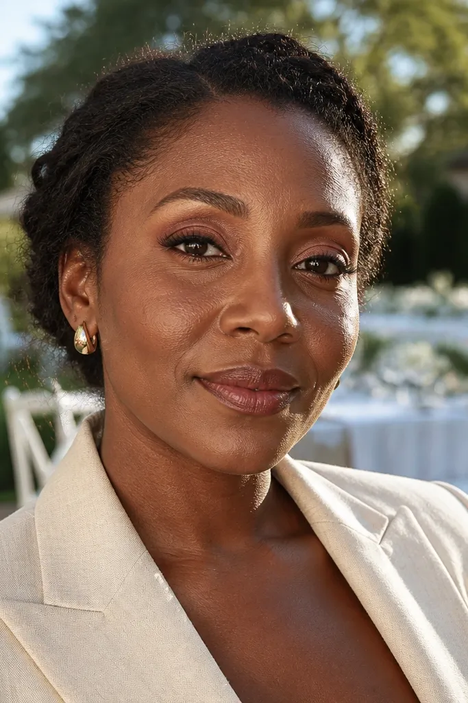 Rose taupe crease with a smoky outer corner and nude lid