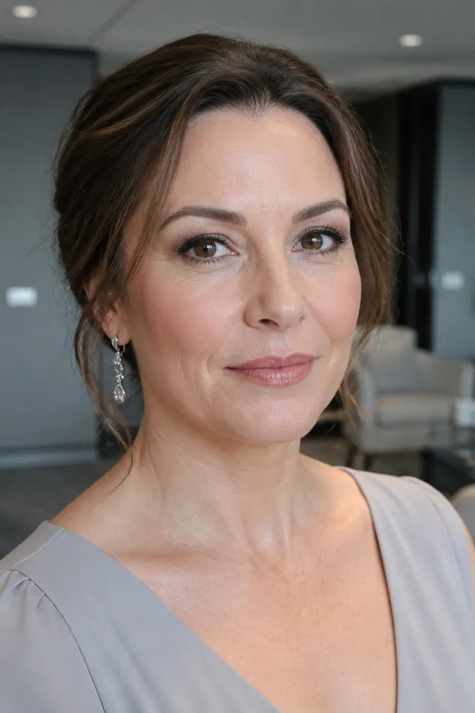 Cool taupe smoky wing with a soft blended crease and inner highlight