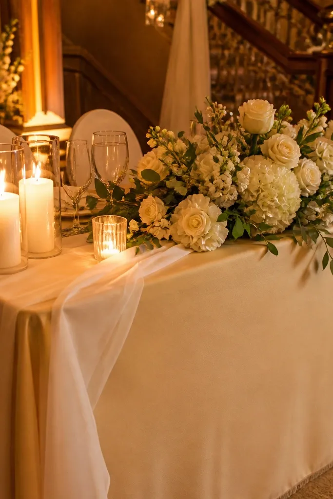 Cream linen turning yellow under warm string lights