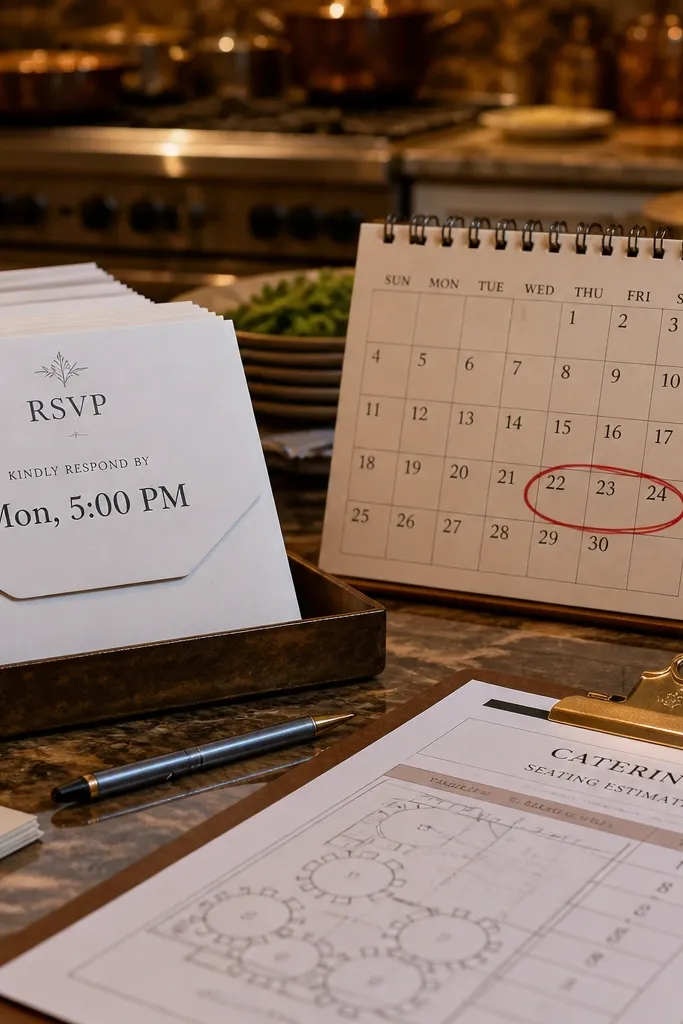 Invitation showing RSVP due date one week after the wedding date