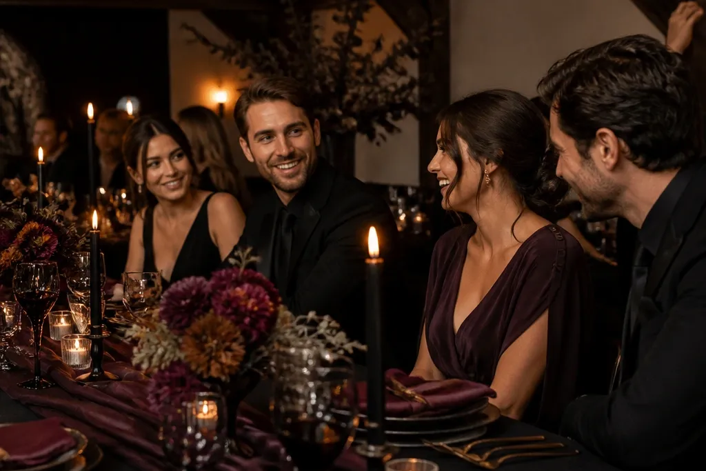 Where to Eat Wedding Ideas Color Schemes for a Moody Look